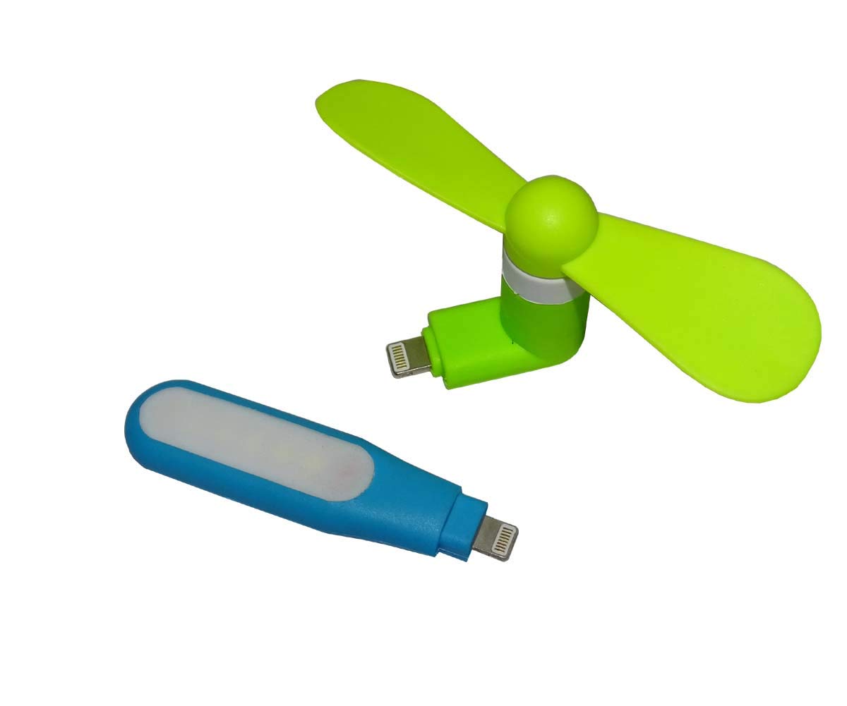 smars Mobile Phones Mini Electric USB OTG Fan with Otg Light Combo Pack of 2 pcs For iPhone & Devices (Random Colour)-image-4