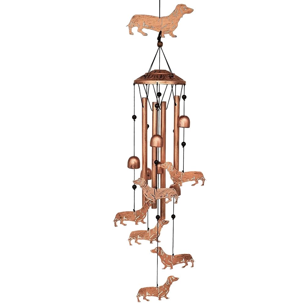 CTRLZS Outdoor Wind Chimes Dachshund Wind Chimes Outdoor Decoration Iron Art Dachshund Dog Wind Chimes Front Yard Decoration