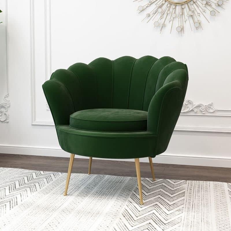 Sillón moderno con cojín extraíble tapizado para sala de estar y dormitorio, elegante silla de ante verde negruzco