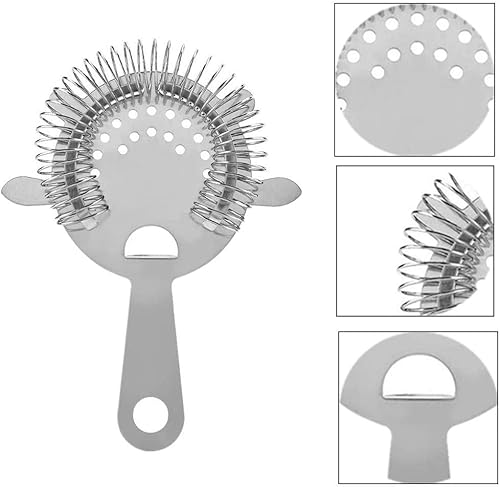 Miniatura 3 de Paquete de 2 coladores de cóctel de acero inoxidable para barra de cóctel, herramienta de filtrado para bar, restaurante, hogar