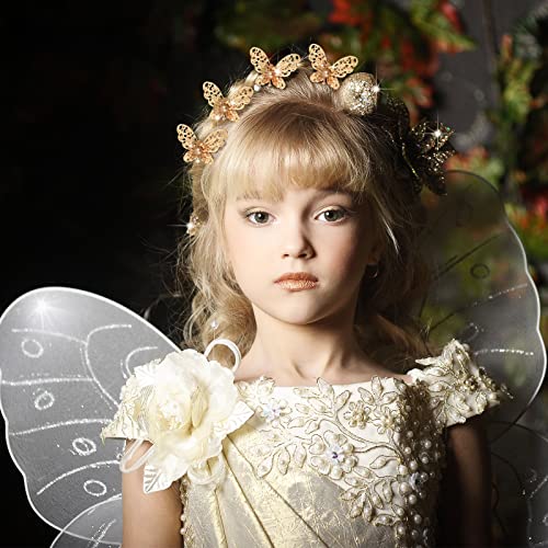 12 Pieces Butterfly Hair Pin Butterfly Hair Clips Crystal Pearl Hair Clips Bridal Wedding Hair Pins Bride Headwear Hair Accessories For Women Girls (Novel Gold Style) #TOP5