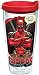 Tervis 1241084 Marvel - Deadpool Insulated Tumbler with Wrap and Red Lid, 24oz, Clear