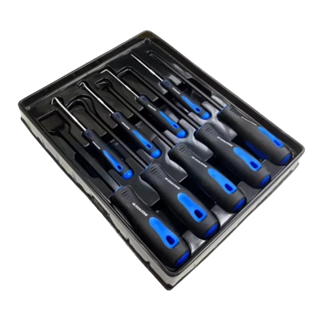 Dunnet Tools 9-Piece Professional Pick & Hook Set with Gasket Scraper & Hose Removal Pry Pullers | Essential Automotive, Mechanic & DIY Garage Tool Kit for Precision Work | Durable Steel Construction
