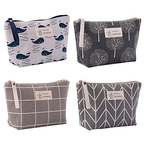 Csirnto Täschchen mit Reißverschluss 4 Stück Kosmetiktasche Klein Reise Kosmetiktaschen Kosmetikbeutel Kleine Tasche Tragbare Verfassungsbeutel Bleistift Paket Schminktasche Klein Geldbörse Cover