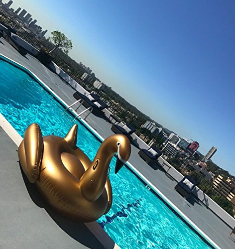 Image of Jasonwell Giant Inflatable Flamingo Swan Pegasus Pool Float Summer Beach Swimming Pool Floatie Lounge Floating Raft Outdoor Party Decorations Toys for Adults