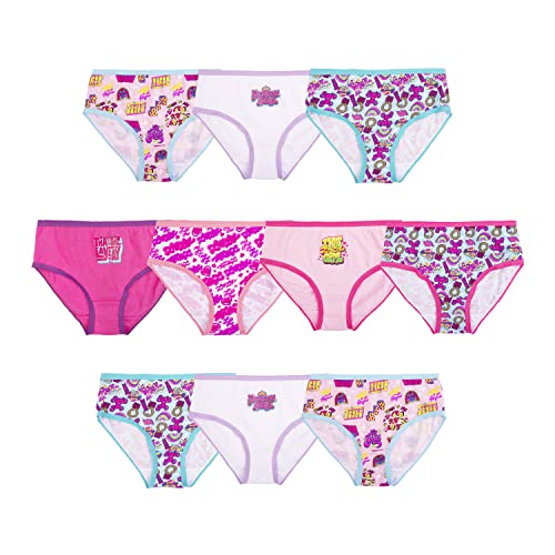 Nickelodeon Girls' 100% Combed Cotton 10-Pack Underwear, Sizes 4, 6, and 8