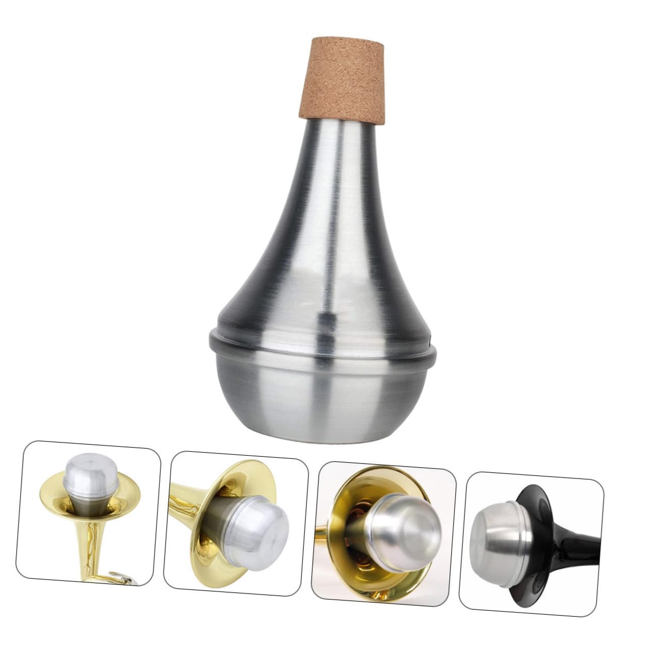FAVOMOTO Cork Mute Trumpet Cup Mute Lightweight Aluminum Alloy for Home Practice