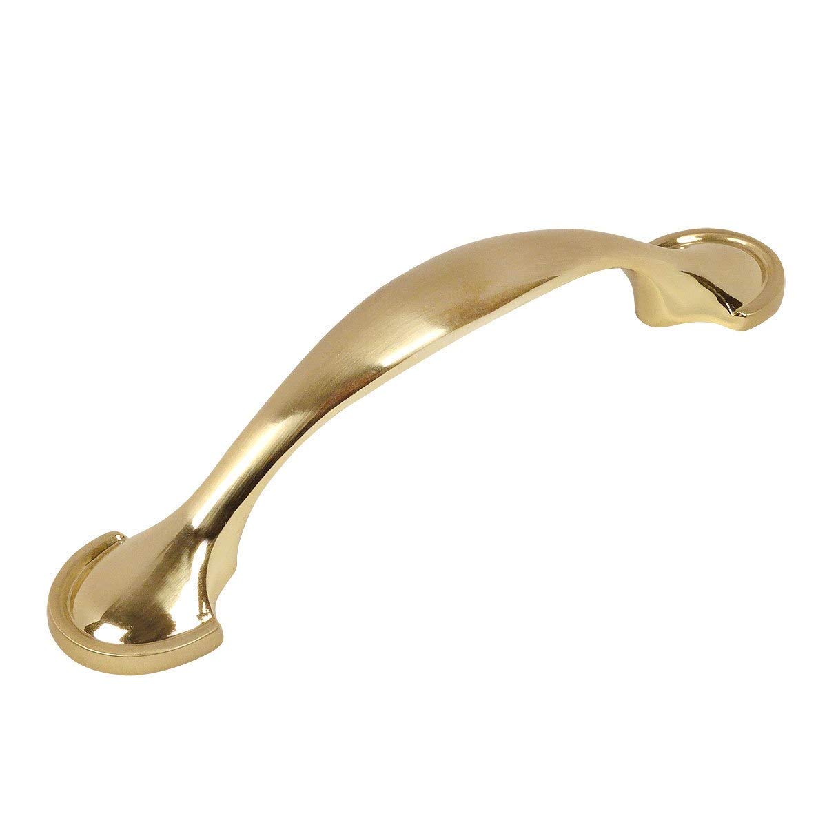 25 Pack - Cosmas 6632BB Brushed Brass Cabinet Hardware Handle Pull - 3" Inch (76mm) Hole Centers