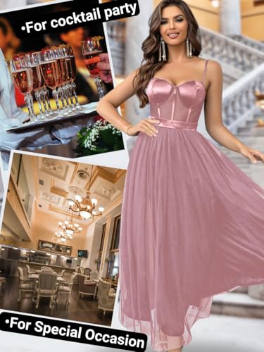 Image of ChiaoLezhee Womens Sexy Maxi Corset Dress, Cocktail Prom Wedding Guest, Bridesmaid Formal Dresses for Women, Birthday Outfits