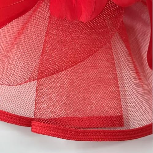 Sombrero fascinador con pluma y flor para mujer miniatura 6