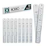 6 Inch Metal Ruler Bulk Set - 10-Pack of Compact 6 Inch / 15cm Stainless Steel Rulers - Precise Edge-Starting Imperial & Metric Measurements - Essential for Classrooms, Workshops, and Offices