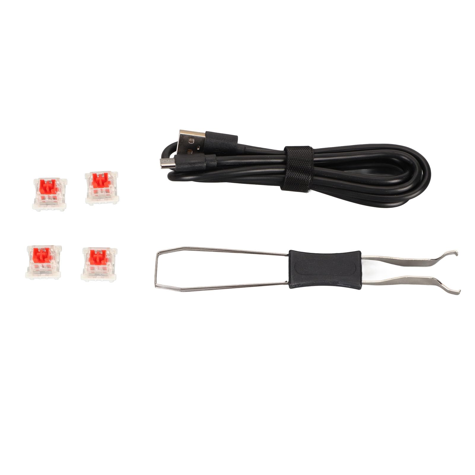 Tastiera da Gioco al 60%, Tastiera Meccanica a 61 Tasti con Cavo Retroilluminato a LED da 1,5 Metri per Giochi da Ufficio (Interruttore Rosso Superficie Grigio Giallo)