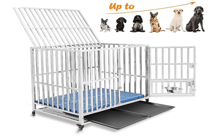 OLMMT ペット かご キャリーバック ステンレス鋼 (95*65*72