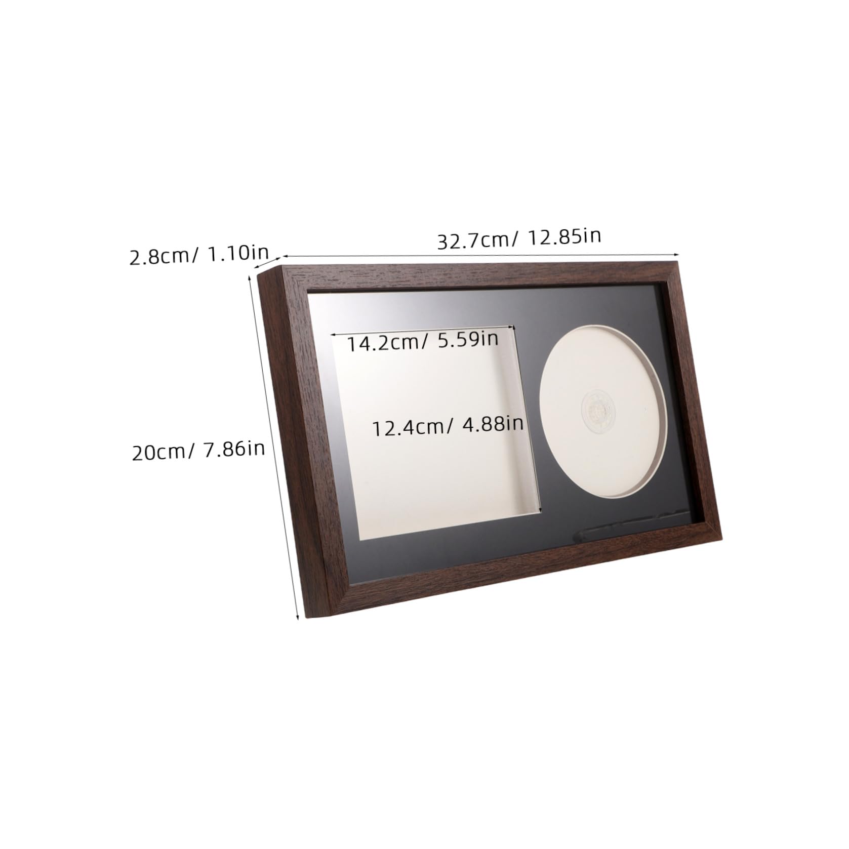 Cornice Espositiva per Album di Dischi CD in Legno Massello Supporto da Tavolo da Parete, Espositore per Vinili 14,2x12,4 Cm per Collezionisti e Appassionati di Musica