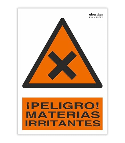 EberSign | Señal de Advertencia "¡Peligro! Materias Irritantes" Formato A4