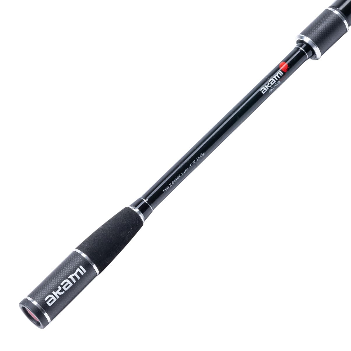 Akami Challenger Extra Fast Canna da Pesca in Carbonio 30T e Guide Fuji K Anti-Groviglio - Ideale per lo spinning e per Black bass, spigola, persico reale, luccio, aspio, serra