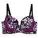 MIERSIDE Women's Red/Purple Plus Size Sexy Printing Demi Bra (36F, Purple)