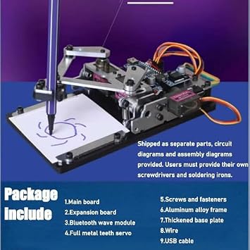 Pen Plotter Writing Robot, DIY Smart Drawing Robot Kit, APP Control, Open Source Programming Companion, Assembled by Users, for Creative Painting Activities