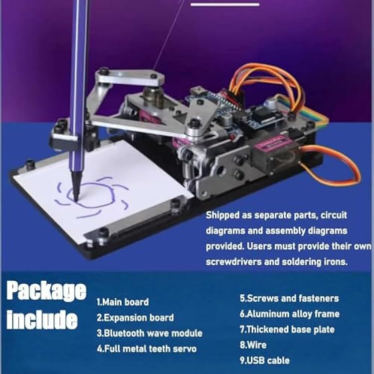 Pen Plotter Writing Robot, DIY Smart Drawing Robot Kit, APP Control, Open Source Programming Companion, Assembled by Users, for Creative Painting Activities