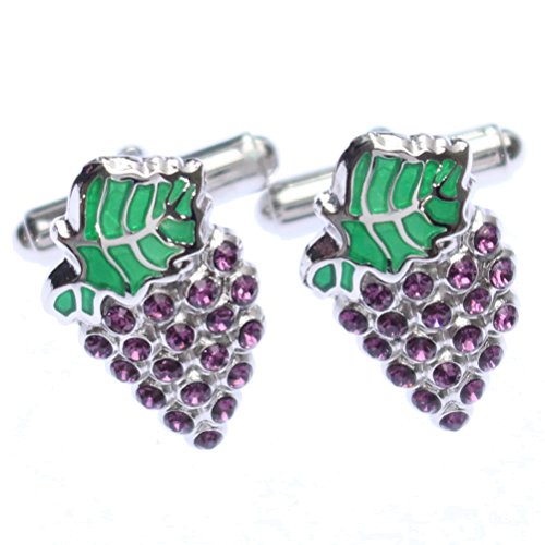 【MONART】葡萄 スワロフスキーのカフス カフリンクス カフスボタン