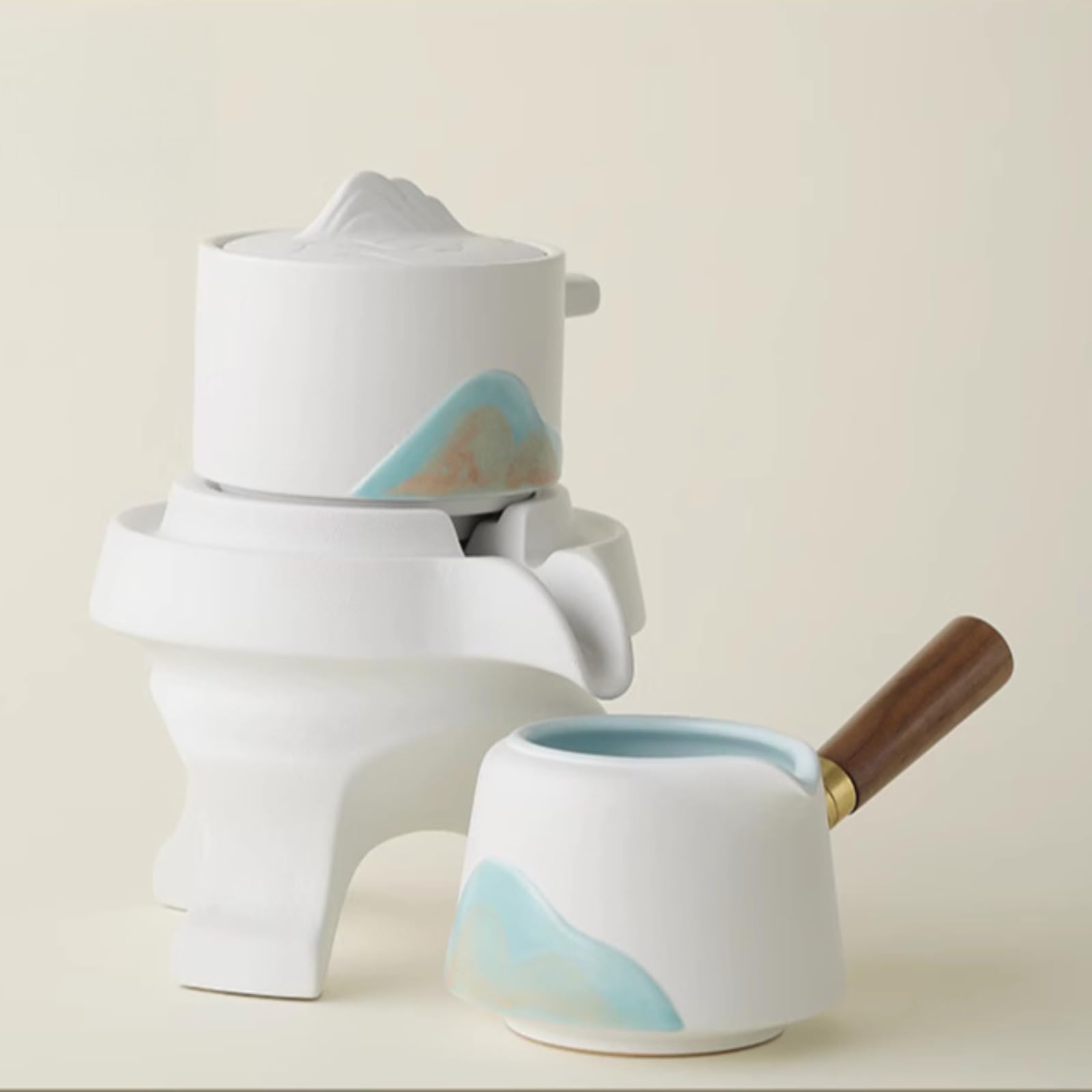 Infuseur à thé semi-automatique Kungfu, 210 ml, théière domestique en céramique