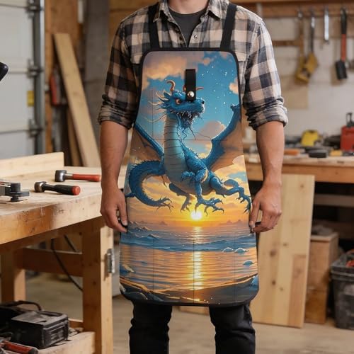 Delantal para carpintero Sea Sunset Flying Dragon unisex miniatura 5