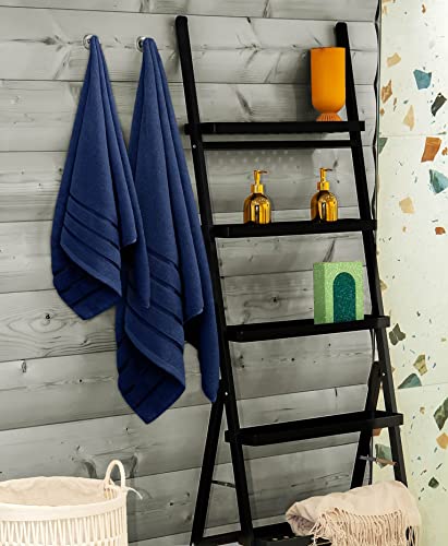 Utopia Towels Bundle Of 10 Bath Sheets & Viscose Towel Set - 2 Pack 600 Gsm Jumbo Bath Sheets - Set Of 8 Bath Linen Viscose Towels - Highly Absorbent Luxury Towels (Navy) #TOP4