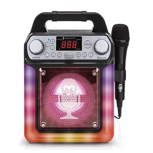 Singing Machine SML652BK HDMI Groove Mini Portable Karaoke System with Bluetooth and Voice Changing Effects, Black