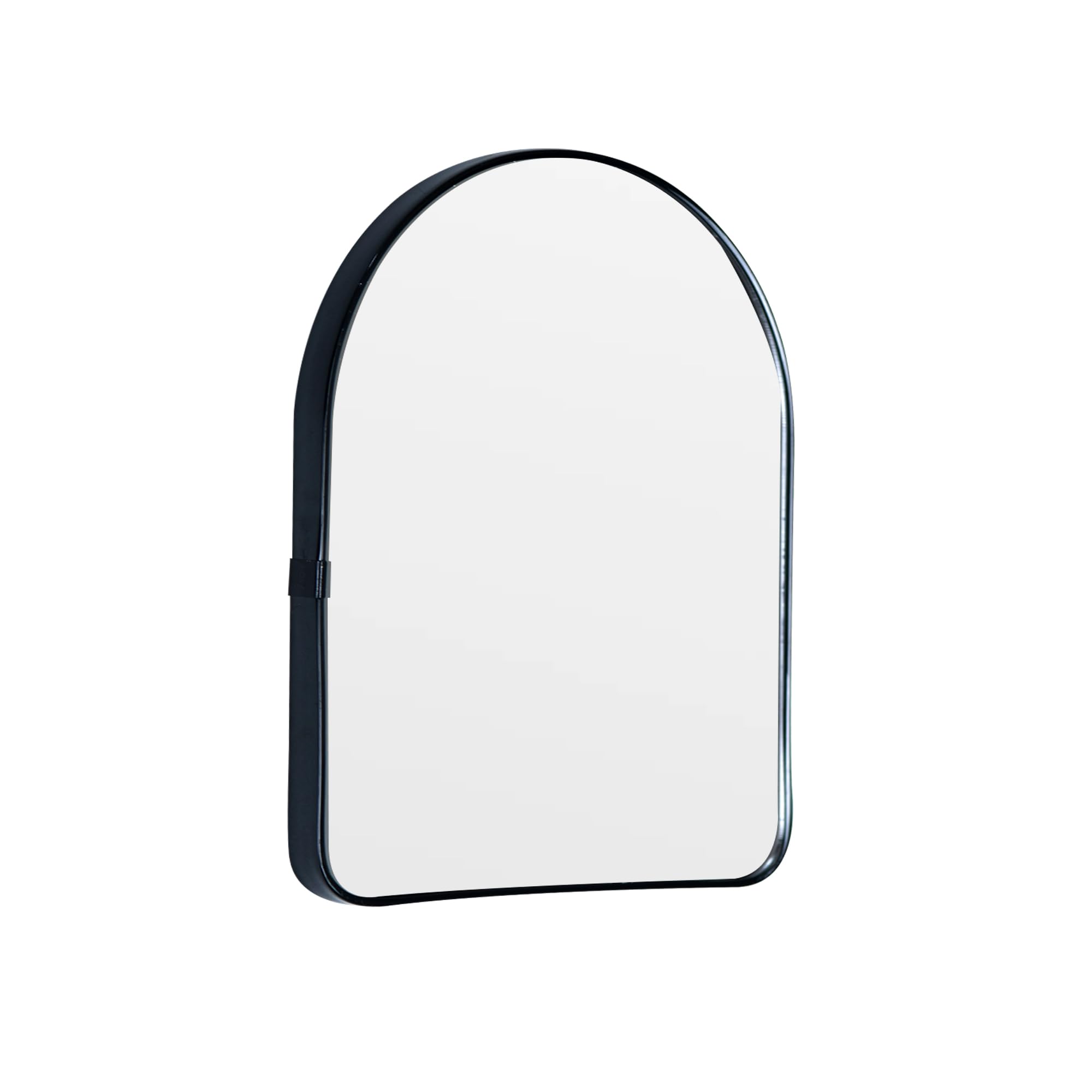 Funly mee Arched Wall Mirror, Wall-Mounted Plastic Mirror, for Bathroom and Vanity (Black, 30 x 40CM)
