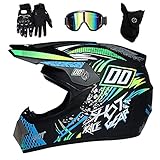 ▶ Casco de motocross: carcasa exterior de ABS de diseño aerodinámico, carcasa interior de EPS, correa de barbilla reforzada con cierre de liberación rápida, extremadamente robusto y resistente a los impactos. Forro parcialmente extraíble y lavable que mantiene el casco limpio, fresco e inodoro.