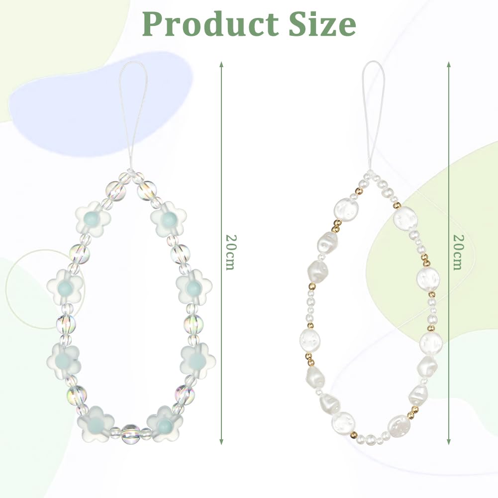 OFFCUP Dragonne Téléphone Portable 4PCS Chaîne Bracelet Anti-Perte Cristal Naturel Perles