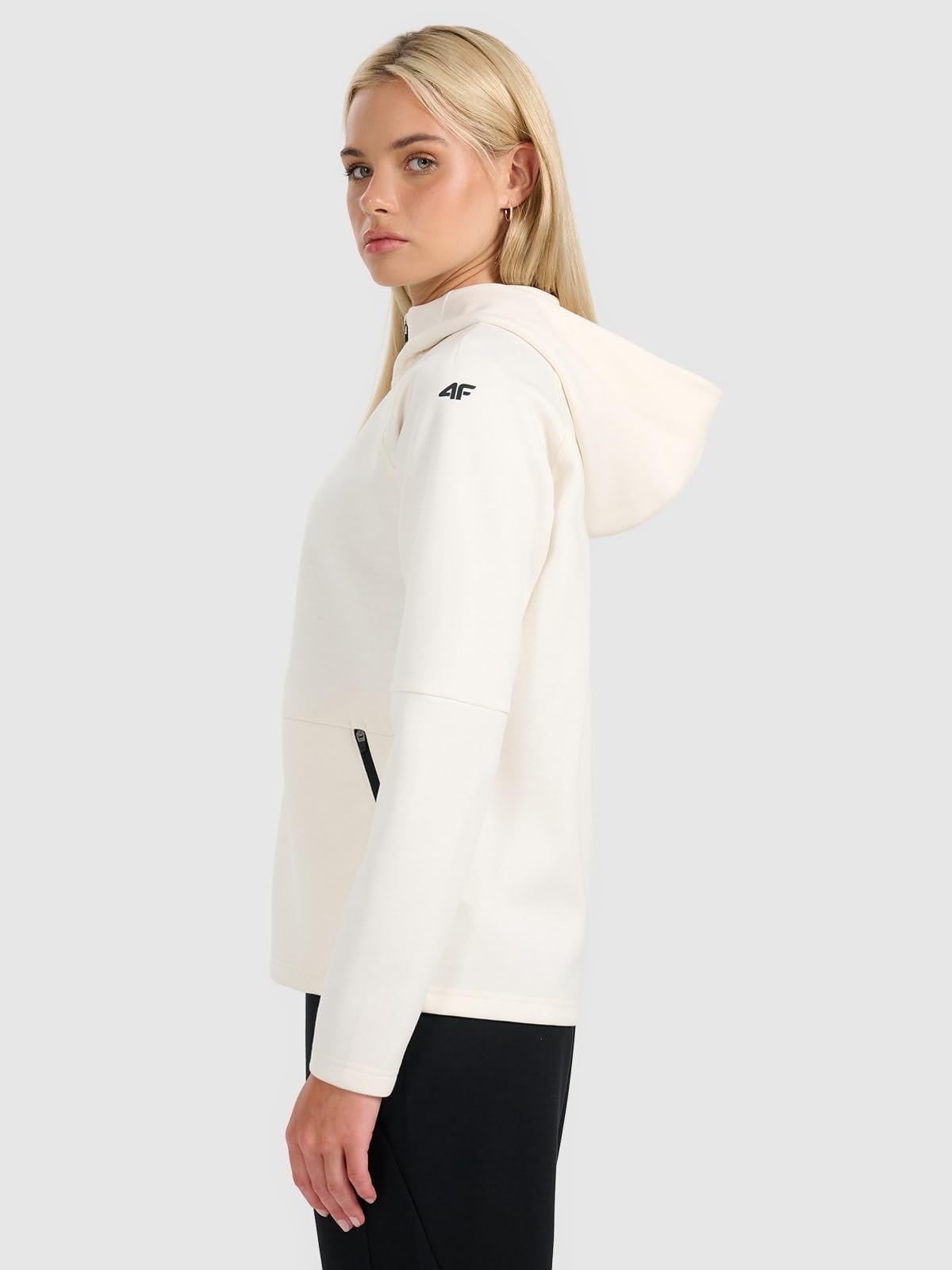 4F Bluza dresowa rozpinana z kapturem damska