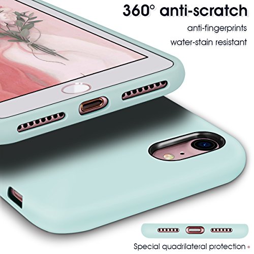 Milprox Silicone Case Compatible With Iphone Se 2022, Iphone 8, Iphone 7, Protective Liquid Silicone Phone Cover With Soft Microfiber Cloth For Iphone 8/7, Iphone Se 3Rd/2Nd Gen Cases 4.7"-Mint #TOP2