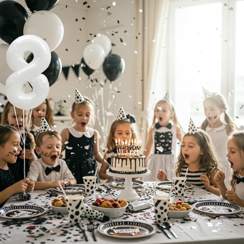 Image of TONIFUL Number Balloon 16 Inch 10 Pcs White 0-9 Birthday Number Balloons | Small Custom Digital Mylar Foil Ballons for Birthday Baby Shower Graduation Anniversary 2027 New Year Eve Party Decorations