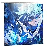 AryaArty Anime Shower Curtain Japanese 72' x 72' Anime Bathroom Decor with 12 Hooks Waterproof Washable Polyester Fabric for Bathroom Shower
