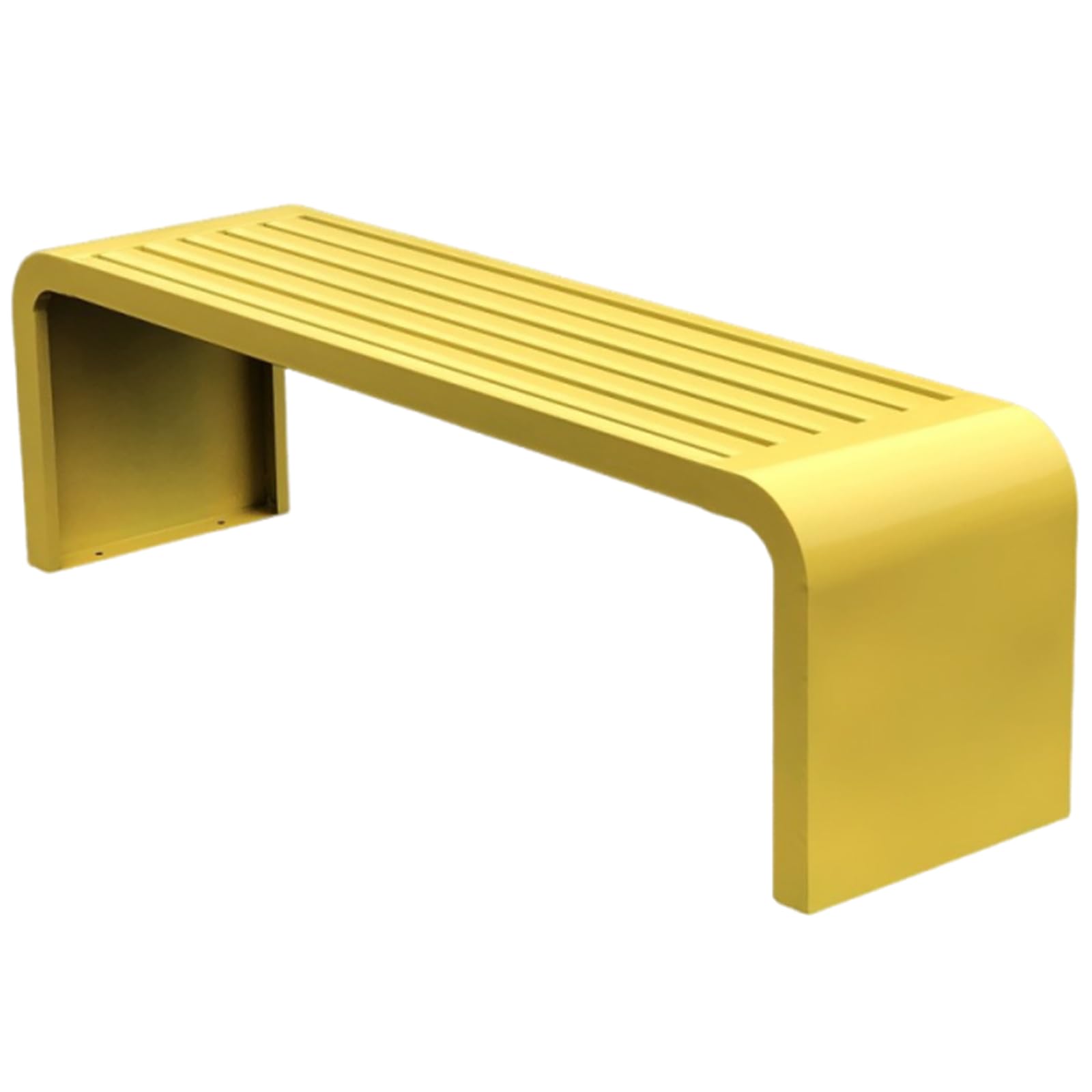 Banco metálico para Exterior, Fabricado en Acero Inoxidable, con Asiento Engrosado y ensanchado, Apto para Parques, áreas de Juego, centros comerciales y librerías. Yellow 100cm