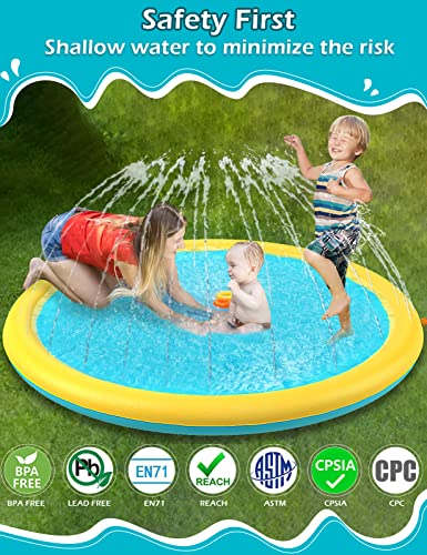 image for Kids Dog Splash Pad Sprinkler - Jasonwell Non Slip Dog Sprinkler Pad S