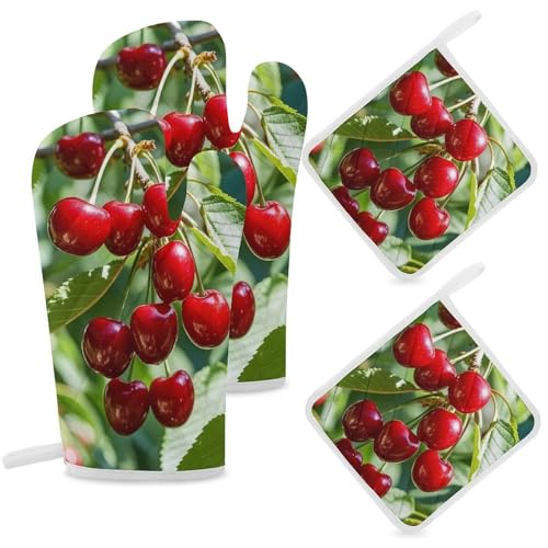 Gants de cuisine résistants à la chaleur lot de 4 maniques - 8