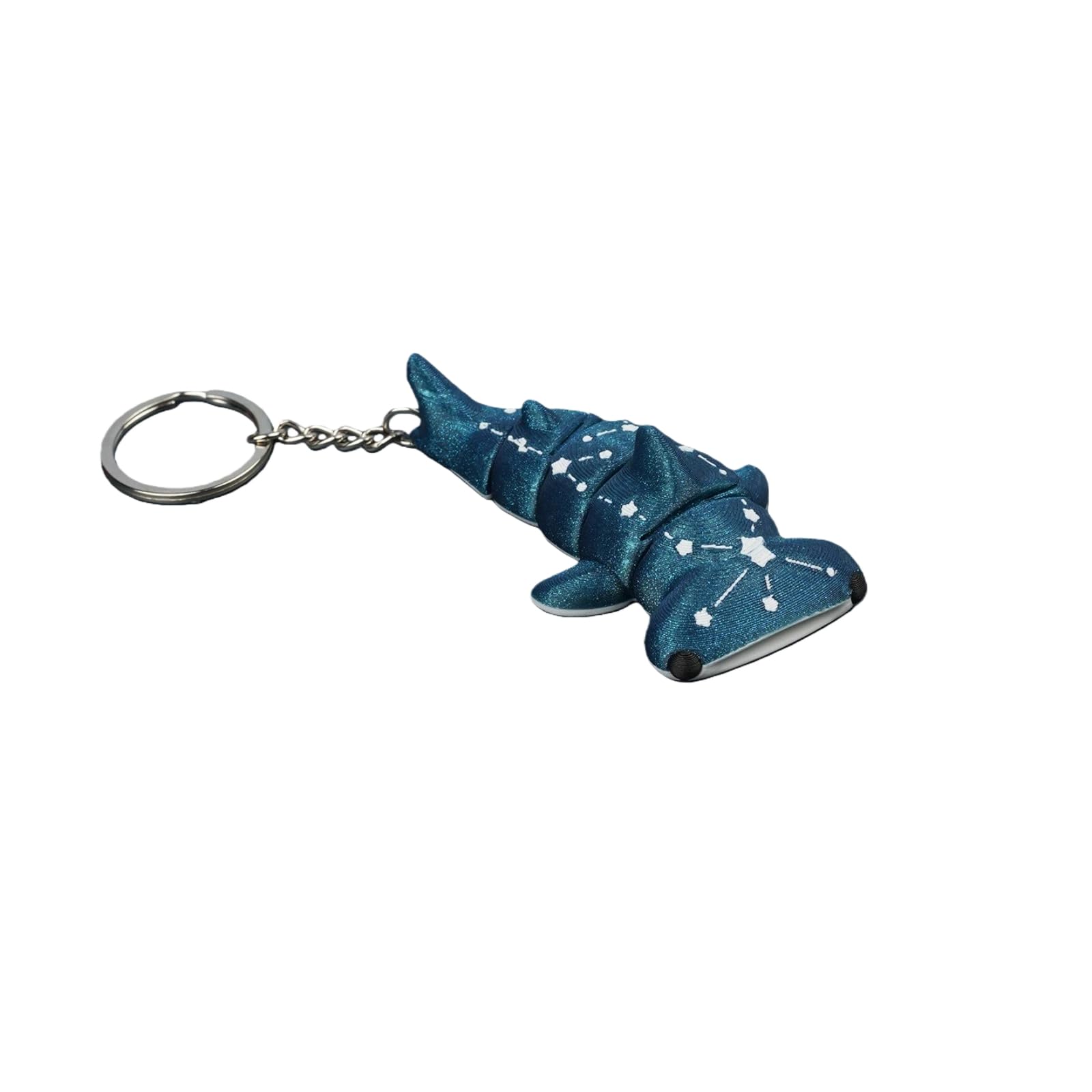 QAJXKZRQF 3D printed starry sky bat devil fish toy model keychain, multi-color starry sky whale shark manta ray pendant, simulation model keychain
