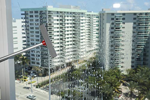 Dsv Standard Professional All-Purpose Window Squeegee | 2-In-1 Window Cleaner | Dual Side Blade Rubber & Sponge | Aluminum Telescopic Pole 47-74Cm &18"-30” For Gas Station, Glass, Shower, Windshield #TOP2