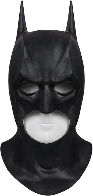 SINSEN Adult Bat Mask for Men Superheroe Bruce Wayne Full Mask Knight Cosplay Costume Prop for Halloween Party Dark