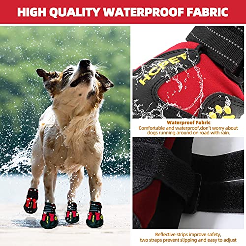 Hcpet Dog Shoes, Dog Boots For Small Dogs, Waterproof Medium Dog Booties Paw Protector For Summer Hot Pavement, Winter Snowy Day, Outdoor Walking, Indoor Hardfloors Anti Slip Sole Red Size 5 #TOP7