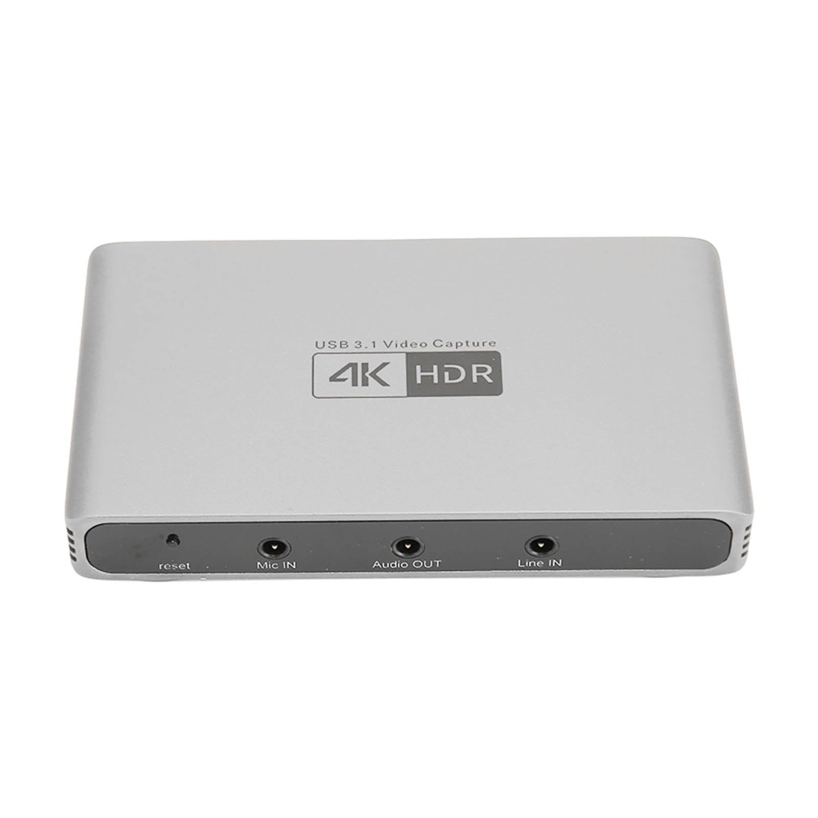 Tarjeta de Captura de Video, 4K 60Hz HDR USB 3.0 1080P Tarjeta de Captura USB, Tarjeta de Enlace de Cámara de Audio de Aleación de Aluminio de 3,5 Mm para Juegos de Transmisión