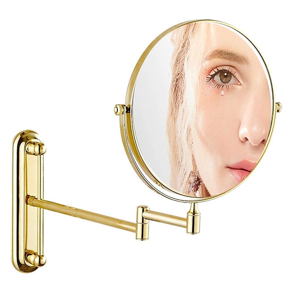 Miroir de maquillage mural rond 5X en verre de haute précision