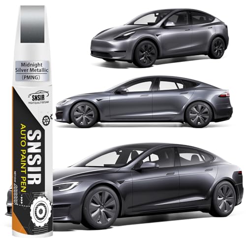 Image of Car Touch up Paint(Midnight Silver Metallic(PMNG)) Compatible with Tesla Model Y /3 /X /S, Car Paint Pen Scratch Repair Two-In-One Touch Up Paint, Premium Car Scratch Remover for Deep Scratches