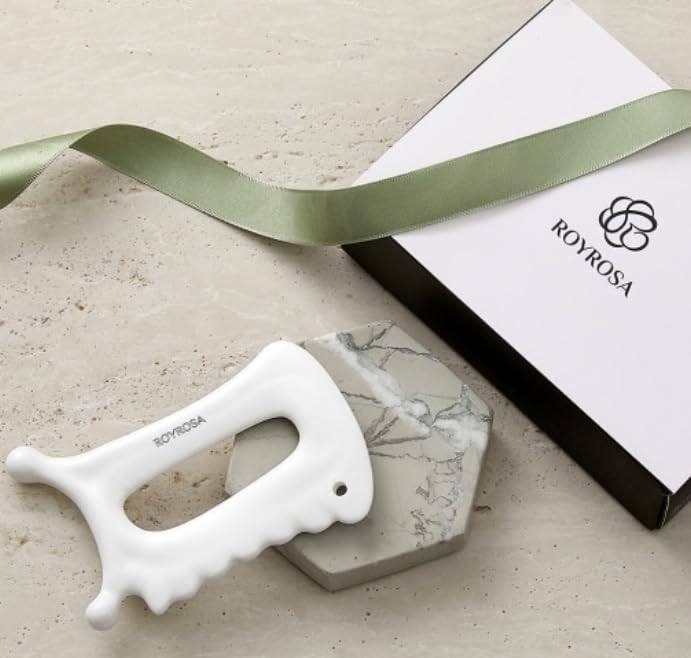 ROYROSA® 로이로사괄사 K-Beauty, 100% Ceramic Guasha, Facial and Body Acupuncture Therapy, Reduce Fine Lines and Wrinkles, Made in South Korea Guasha_Mini - Image 2