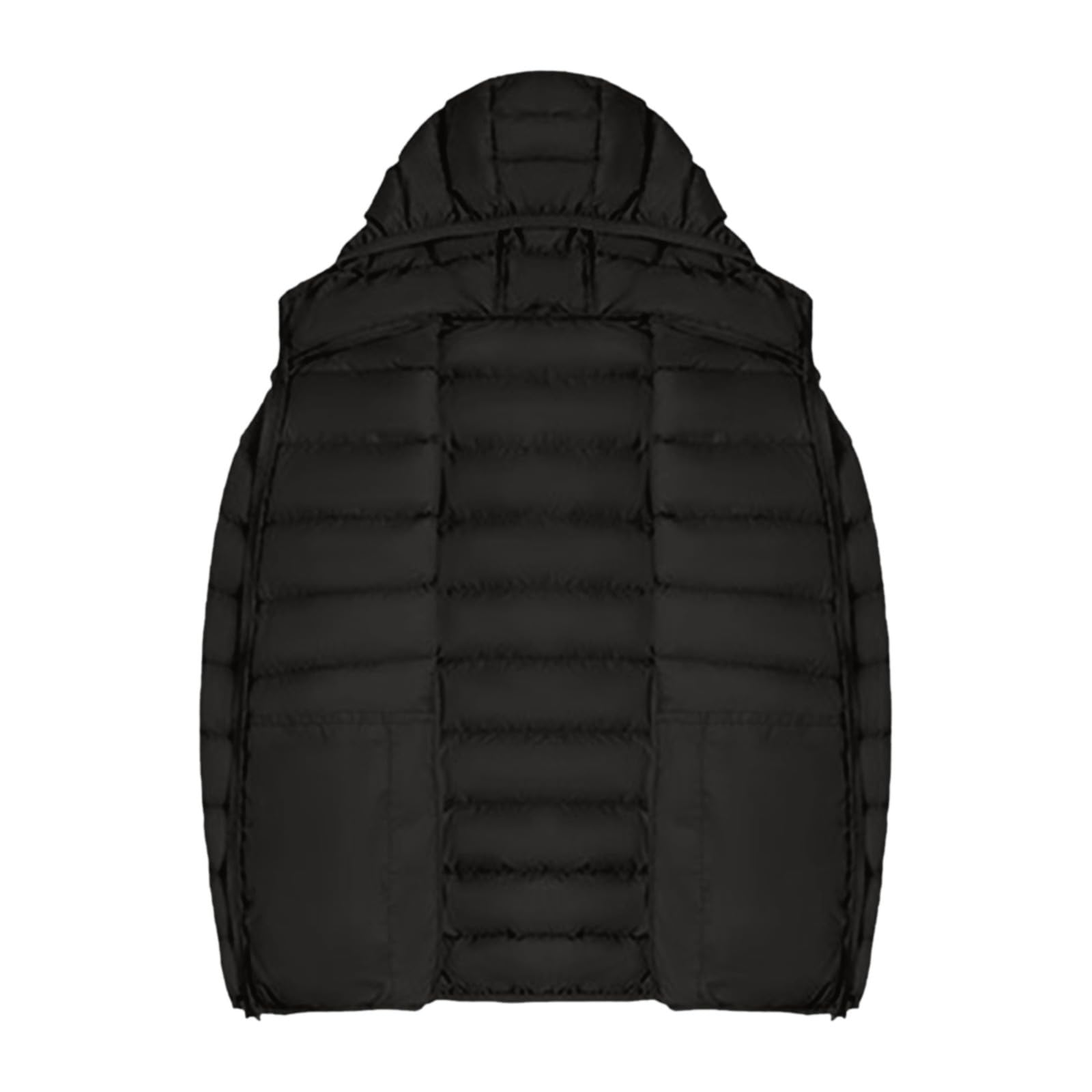 Generisch Chaqueta acolchada ligera con capucha para mujer, chaqueta de plumón, ultraligera, con bolsillos, chaqueta de entretiempo, chaqueta de entretiempo, abrigo acolchado extragrande, chaqueta