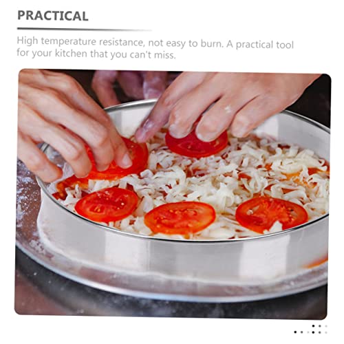 Ipetboom Stainless Steel Pizza Ring 12 Inch Sturdy Pastry Ring Wear-Resistant Household Cake Baking Accessory for Oven and Kitchen Use - Image 2