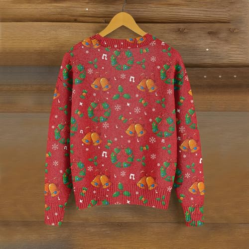 Warm and Cozy Christmas Jacket for Women in Wine – XX-Large Plush Cardigan for the Festive Season - Image 3