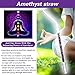 Ayana Wellness Gem Water Straws – Elevate Your Hydration with Healing Crystals & Stones – Set of 2 BPA-Free Straws with Rose Quartz and Amethyst Gemstones – Spiritual and Meditation Accessories